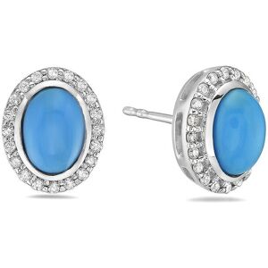 Forever Creations USA Inc. Forever Creations 14K 1.80 ct. tw. Diamond & Turquoise Halo Studs NoColor NoSize