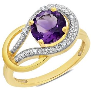 MaxColor 10K 1.75 ct. tw. Diamond & Amethyst Eternity Ring NoColor 6