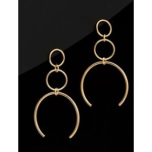 14K Italian Gold Graduated Triple Circle Drop Earrings NoColor NoSize