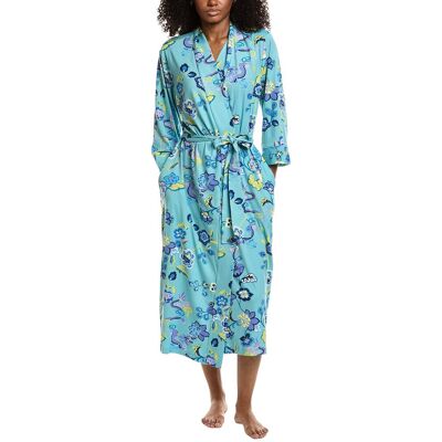 N Natori Fleur Dragon Cozy Knit Robe Blue s N Natori Fleur Dragon Cozy Knit Robe Blue s