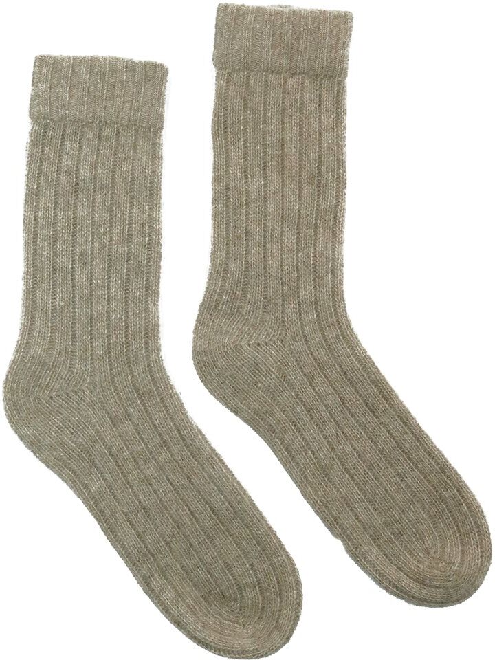 Portolano Ladies Ribbed Socks Brown S/M