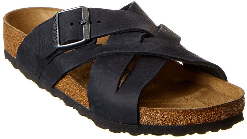 Birkenstock Men's Lugano Leoi Leather Sandal Black 38