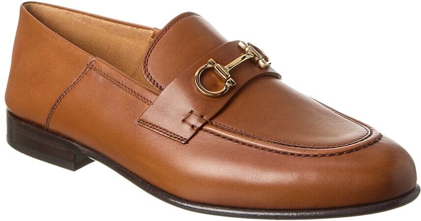 Salvatore Ferragamo Ferragamo Ottone Leather Loafer Brown 8 C