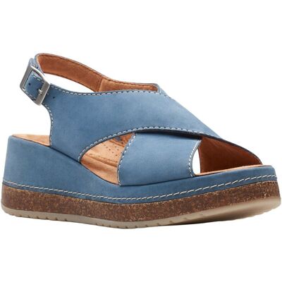Clarks Kassanda Step Nubuck Wedge Sandal NoColor 9 Clarks Kassanda Step Nubuck Wedge Sandal NoColor 9
