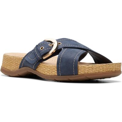 Clarks Reileigh May Leather Sandal Blue 8 Clarks Reileigh May Leather Sandal Blue 8