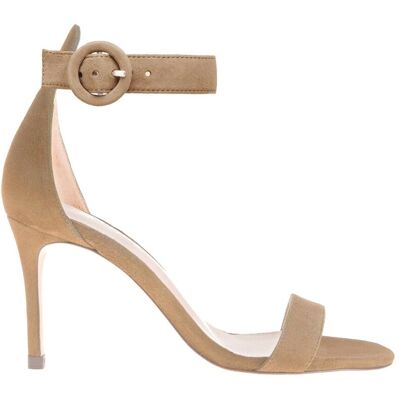 LAGENCE L'AGENCE Gisele Suede Heeled Sandal Beige 40 LAGENCE L'AGENCE Gisele Suede Heeled Sandal Beige 40