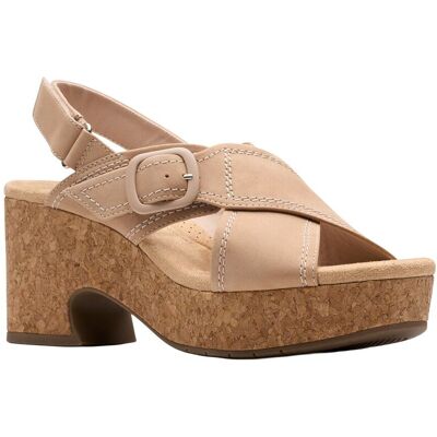 Clarks Nerisa Pace Leather Sandal Beige 8 Clarks Nerisa Pace Leather Sandal Beige 8