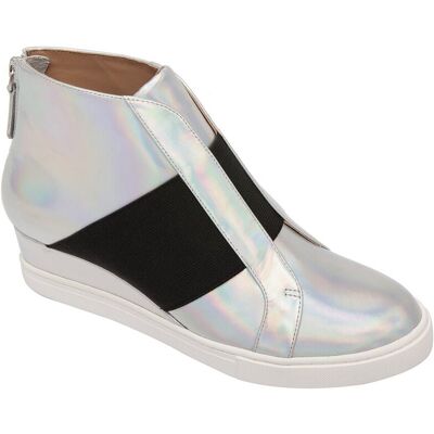 LINEA Paolo Amber-L Leather Wedge Sneaker Silver 10 LINEA Paolo Amber-L Leather Wedge Sneaker Silver 10