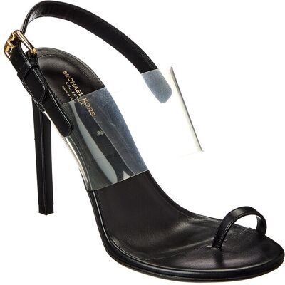 Michael Kors Collection Catherine Leather & Vinyl Sandal Black 36 Michael Kors Collection Catherine Leather & Vinyl Sandal Black 36