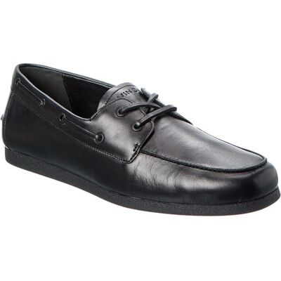 Vince Marin Leather Boat Shoe Black 8.5 Vince Marin Leather Boat Shoe Black 8.5