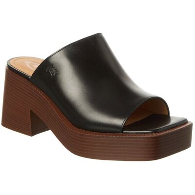 TOD's TODs Gomma Leather Platform Sandal Black 37.5 TOD's TODs Gomma Leather Platform Sandal Black 37.5
