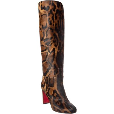 Christian Louboutin Loo Botta 85 Haircalf Knee-High Boot Brown 36 Christian Louboutin Loo Botta 85 Haircalf Knee-High Boot Brown 36