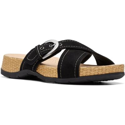 Clarks Reileigh May Nubuck Sandal Black 5.5 Clarks Reileigh May Nubuck Sandal Black 5.5