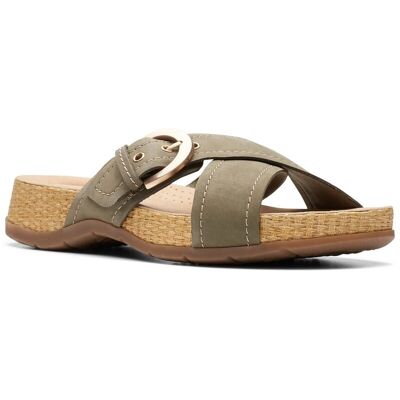 Clarks Reileigh May Nubuck Sandal Green 9.5 Clarks Reileigh May Nubuck Sandal Green 9.5