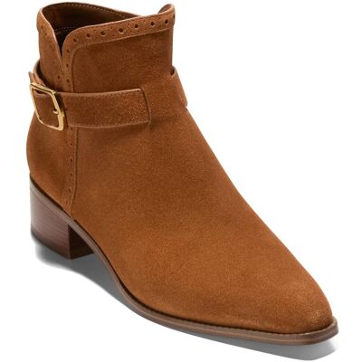 Cole Haan Norella Buckle Suede Boot Brown 10 Cole Haan Norella Buckle Suede Boot Brown 10