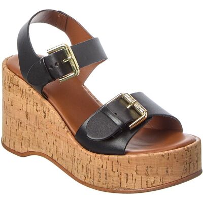 Dune London Kamia Leather Wedge Sandal Black 37 Dune London Kamia Leather Wedge Sandal Black 37