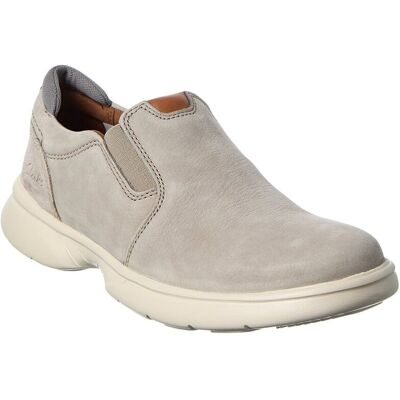Clarks Bradley Ease Leather Slip-On Grey 8.5 Clarks Bradley Ease Leather Slip-On Grey 8.5
