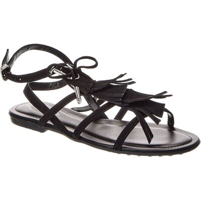 TOD's TODs Gomma Suede Sandal Black 34.5 TOD's TODs Gomma Suede Sandal Black 34.5