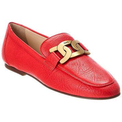 TOD's TODs Cuoio Leather Loafer Red 35.5 TOD's TODs Cuoio Leather Loafer Red 35.5