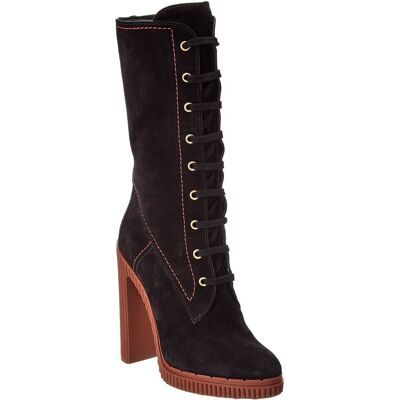 TOD's TODs Shearling & Leather Platform Boot Black 35 TOD's TODs Shearling & Leather Platform Boot Black 35