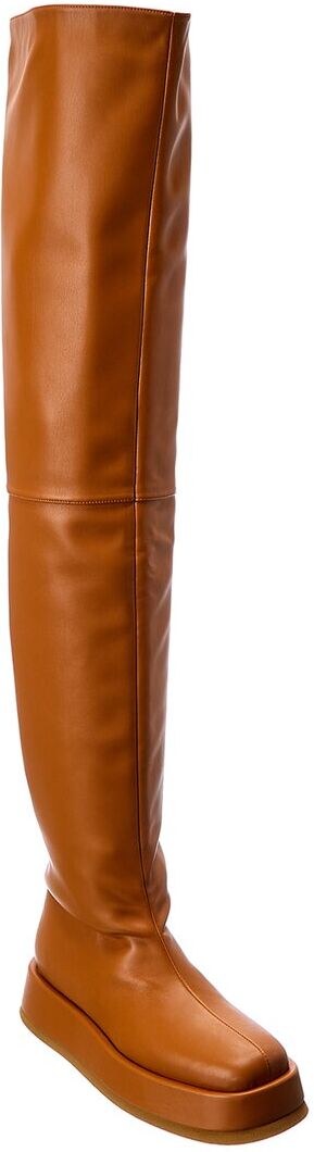 Gia Borghini x RHW Rosie 10 Leather Thigh-High Boot Brown 36