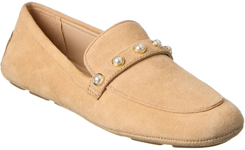 Stuart Weitzman Allpearls Suede Driving Loafer NoColor 6.5