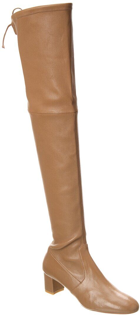 Stuart Weitzman Sofia City 50 Leather Over-The-Knee Boot Brown 6.5