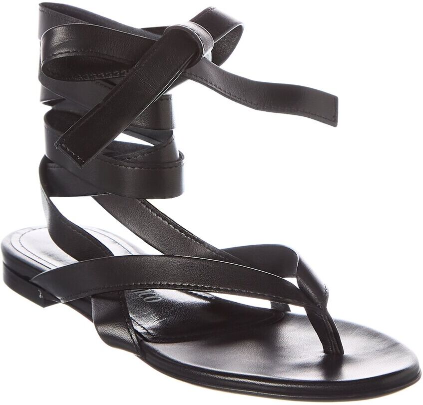 The Attico Ankle Strap Leather Sandal Black 36