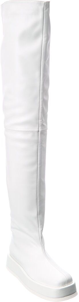 Gia Borghini x RHW Rosie 10 Leather Thigh-High Boot White 36