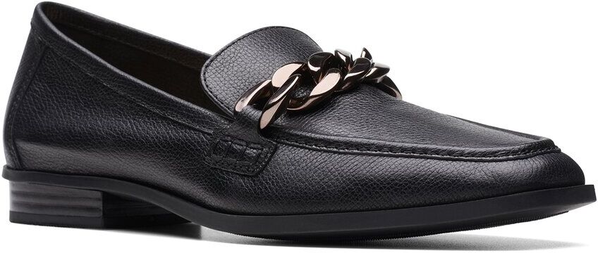 Clarks Sarafyna Iris Leather Flat Black 6.5