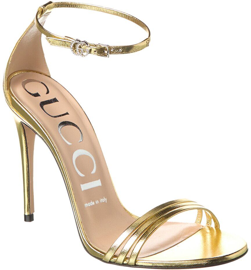 Gucci Metallic Leather Sandal Gold 37.5