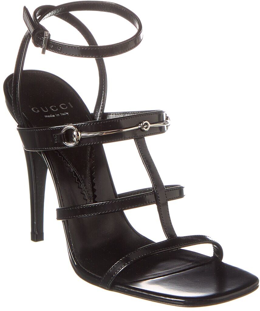 Gucci Slim Horsebit Leather Sandal Black 38.5