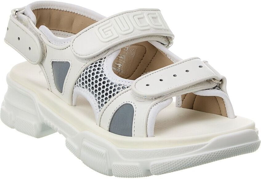 Gucci Leather & Mesh Sandal White 27