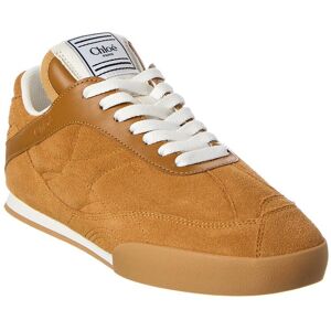 Chloe Kick Suede & Leather Sneaker Brown 37