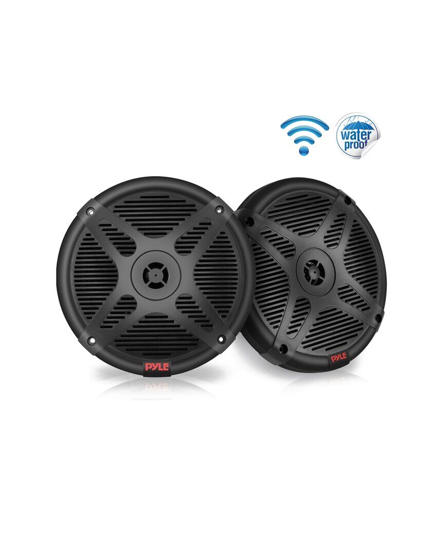 Pyle Dual Waterproof-Rated Bluetooth Marine Speakers with Wireless Rf Streaming Black NoSize
