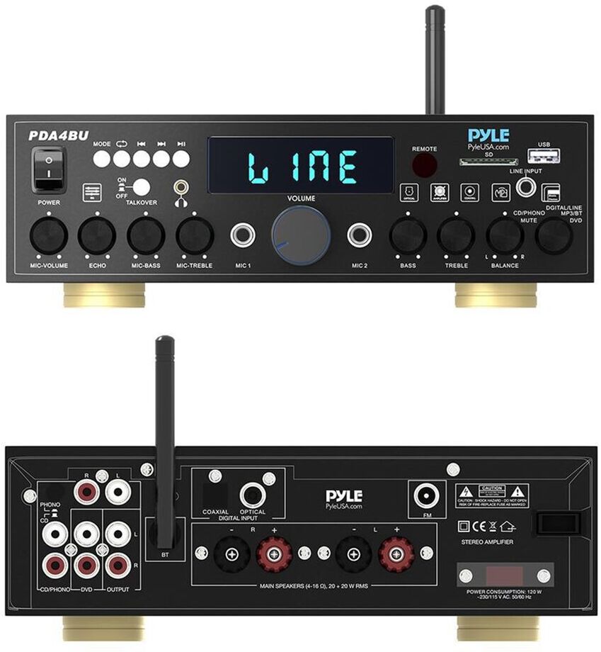 Pyle Bluetooth Stereo Amplifier Receiver NoColor NoSize