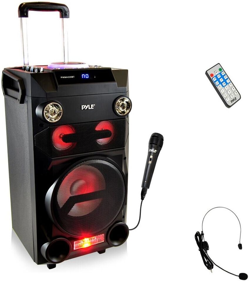 Pyle Portable Red Bluetooth Karaoke Speaker System Black NoSize