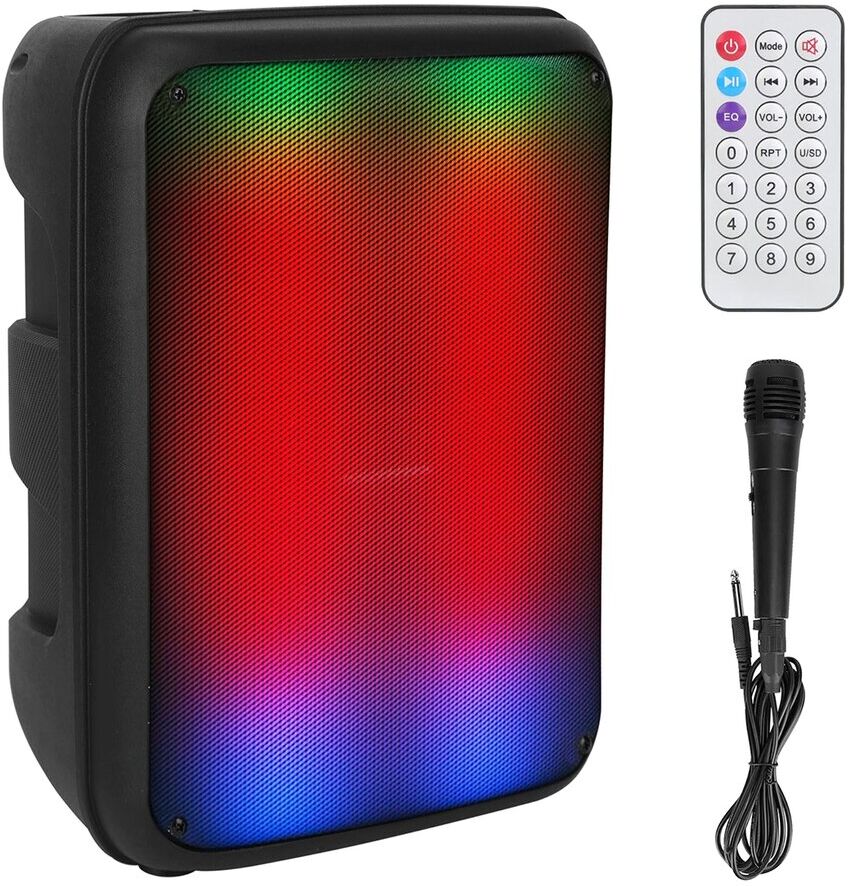 Fresh Fab Finds iMounTEK 8In Portable Wireless Party Speaker with Colorful Lights Black NoSize