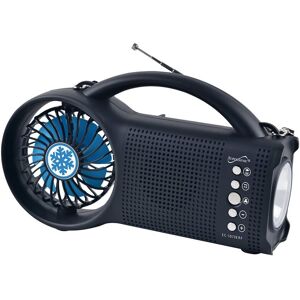 Supersonic Solar Power Bluetooth Speaker With FM Radio/LED Torch Light/Fan Black NoSize