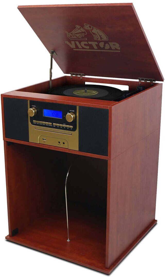 Victor Audio Victor Mahogany Boyleston 7-In-1 Turntable Music Center Brown NoSize