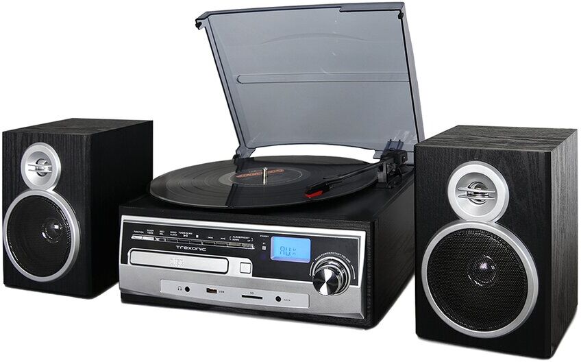 Trexonic 3-Speed Vinyl Turntable Home Stereo System NoColor NoSize