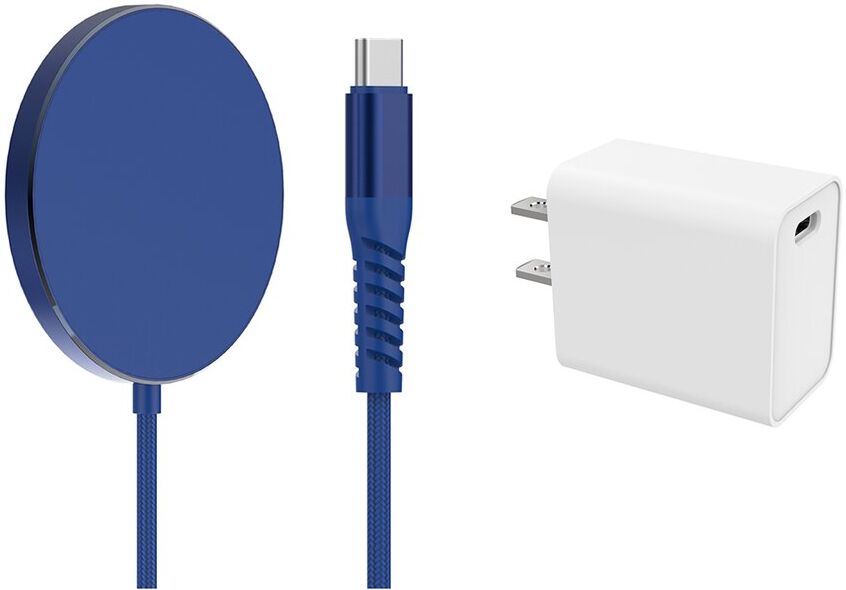 Posh Tech Magnetic Wireless Charging For Iphone 12/13 Series With Type-C Power Adapter Blue NoSize