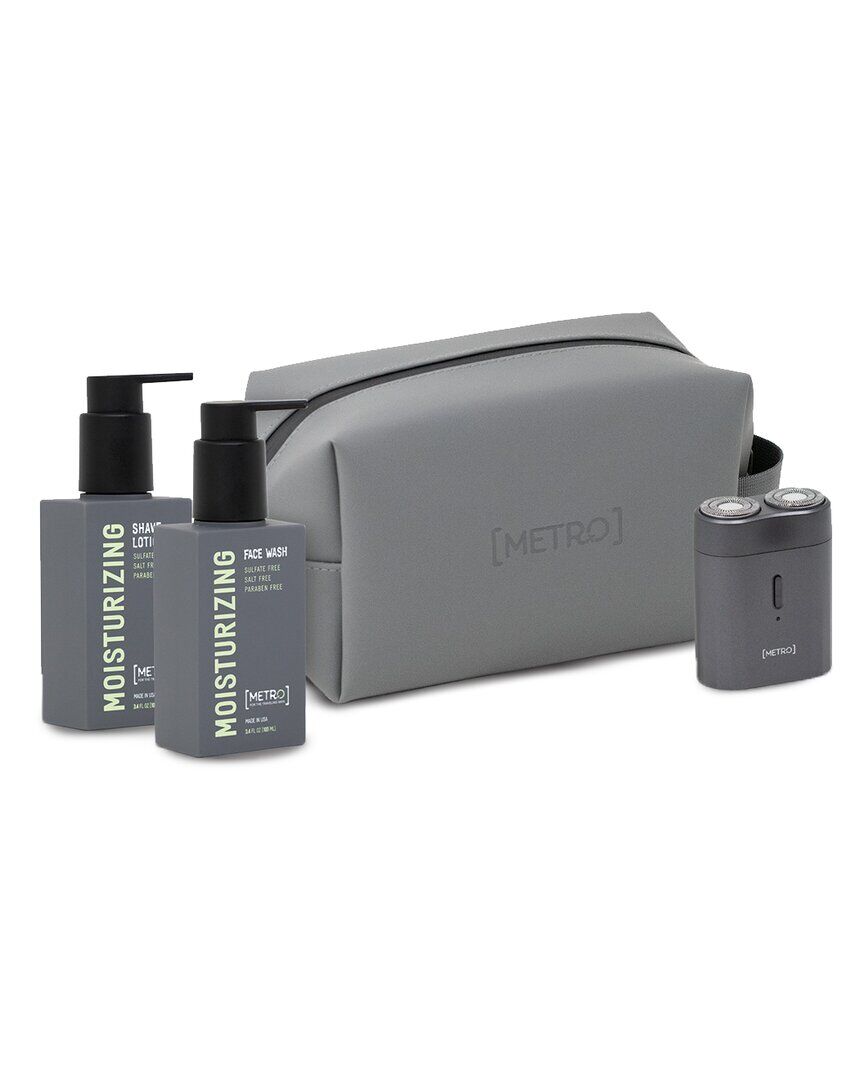 MetroMan 100ML Moisturizing Face Wash & Shave Lotion Bundle + Pilot Waterproof USB Electric Shaver & Waterproof Travel Bag NoColor NoSize