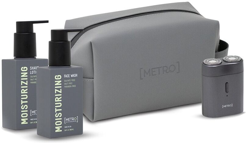 MetroMan 100ML Moisturizing Face Wash & Shave Lotion Bundle + Pilot Waterproof USB Electric Shaver NoColor NoSize