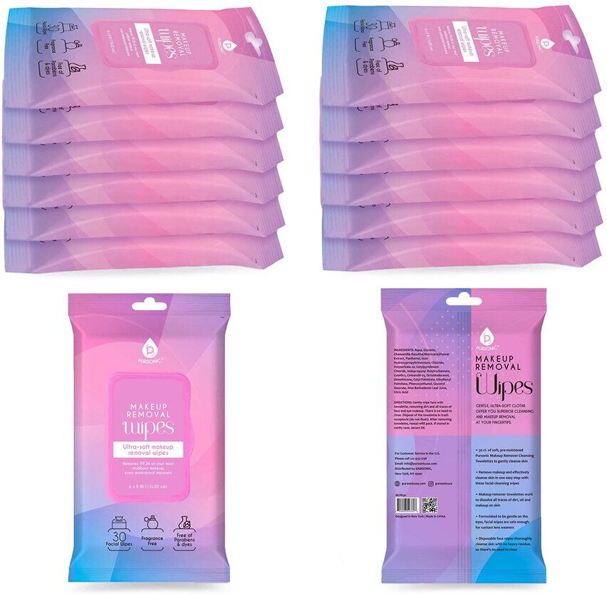 Pursonic Makeup Removal Wipes 12 Pack (360 Wipes) NoColor NoSize