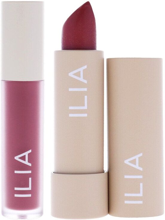 ILIA Beauty Balmy Gloss Tinted Lip Oil - Linger & Color Block High Impact Lipstick - Rosewood Kit NoColor NoSize