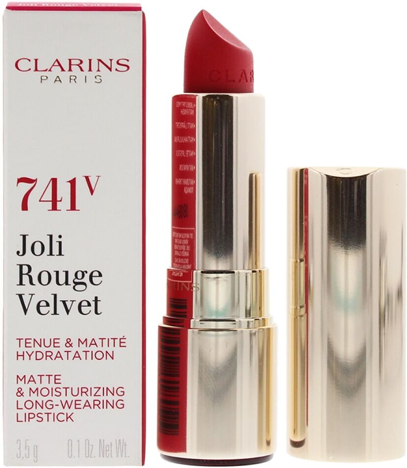 Clarins 0.1oz Red Orange 741V Matte & Moisturizing Long-Wearing Lipstick NoColor NoSize