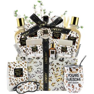 Lovery Honey Almond Home Spa Kit, 21Pc Leopard Design Bath and Body Care Gift Brown NoSize