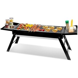 Fresh Fab Finds NewHome Foldable Charcoal BBQ Grill with Shelf Black NoSize