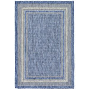 Unique Loom Soft Border Indoor/Outdoor Rug NoColor Runner: 2' x 6'